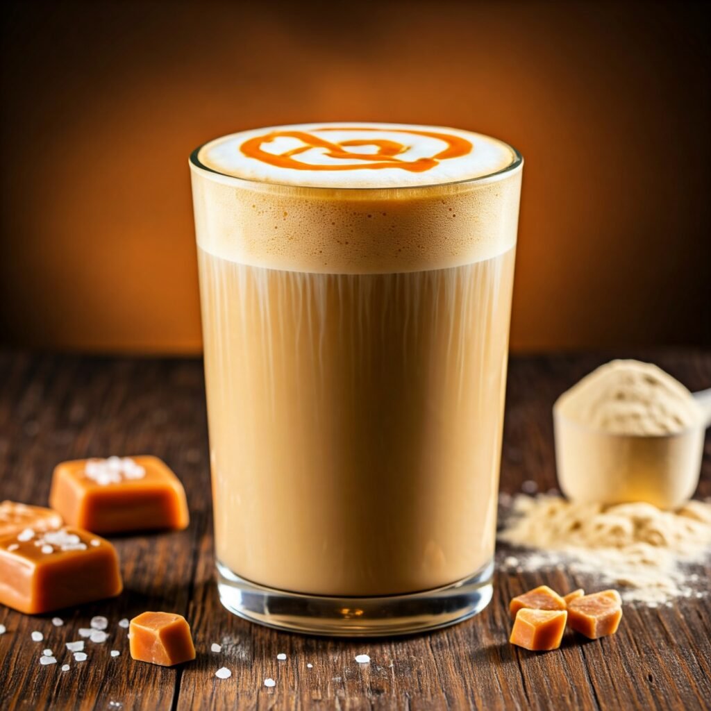 salted caramel protein latte